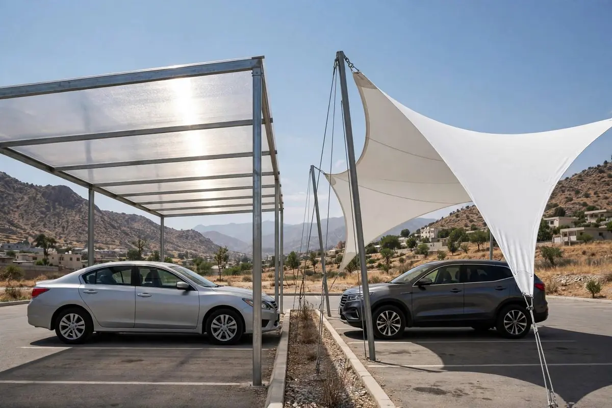 Fiber shade vs tensile fabric shade comparison