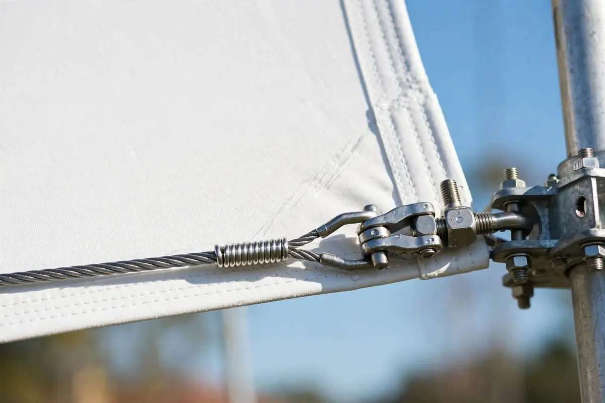 Tensile membrane edge and hardware detail