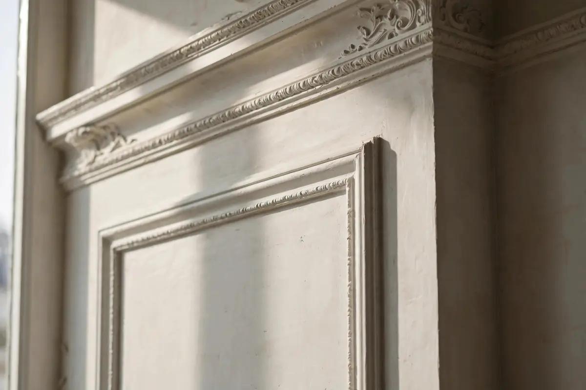 Wall molding detail close-up