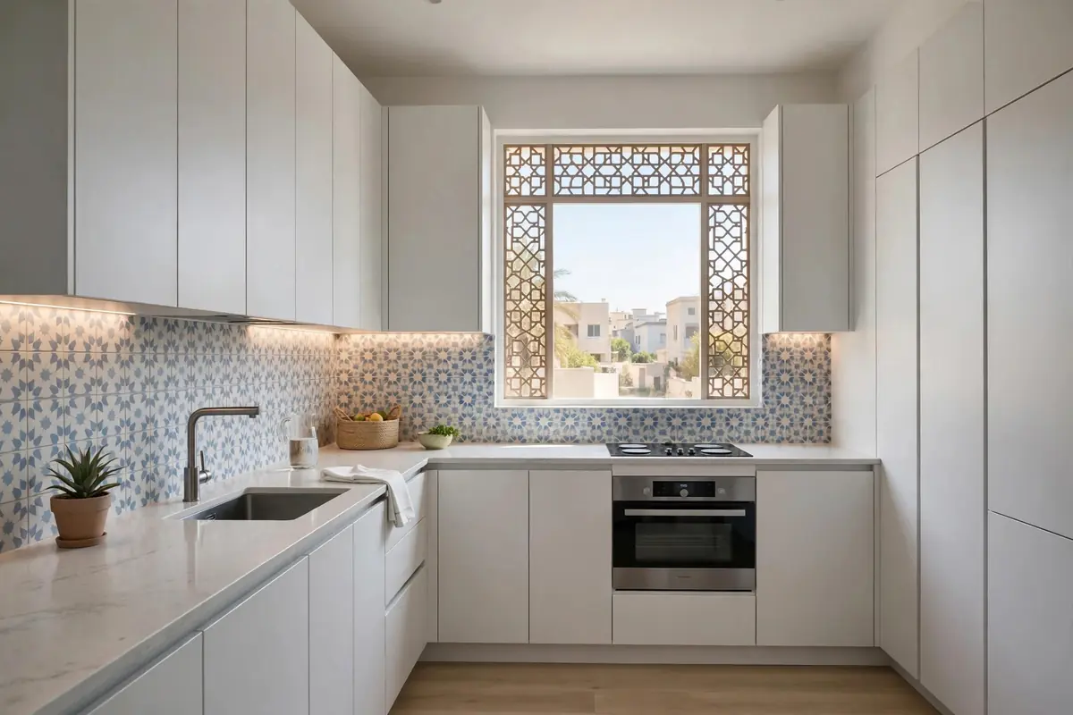 Modern modular kitchen in a Pakistani home