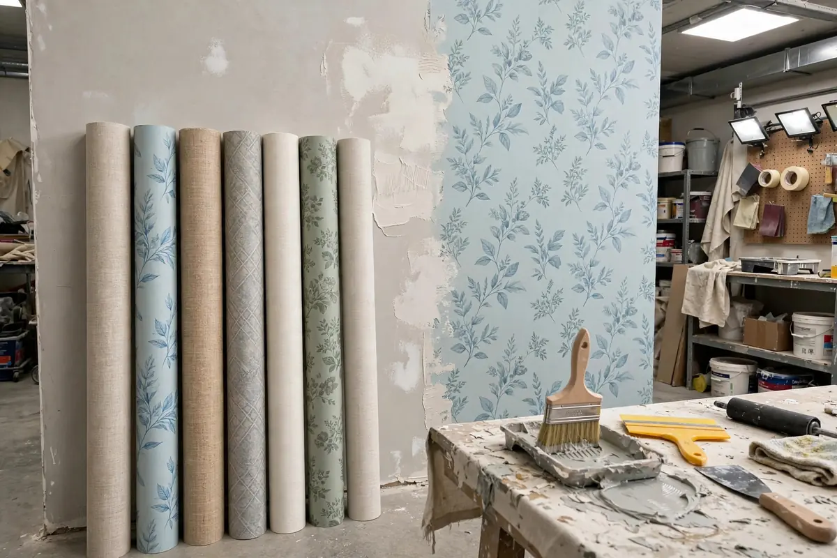 Wallpaper rolls and professional installation