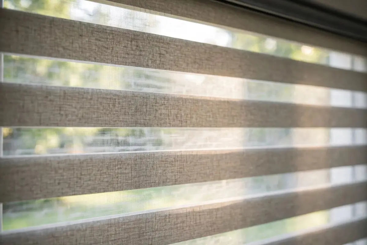 Zebra blinds close-up detail
