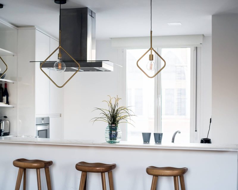 Interior design house and modern white kitchen